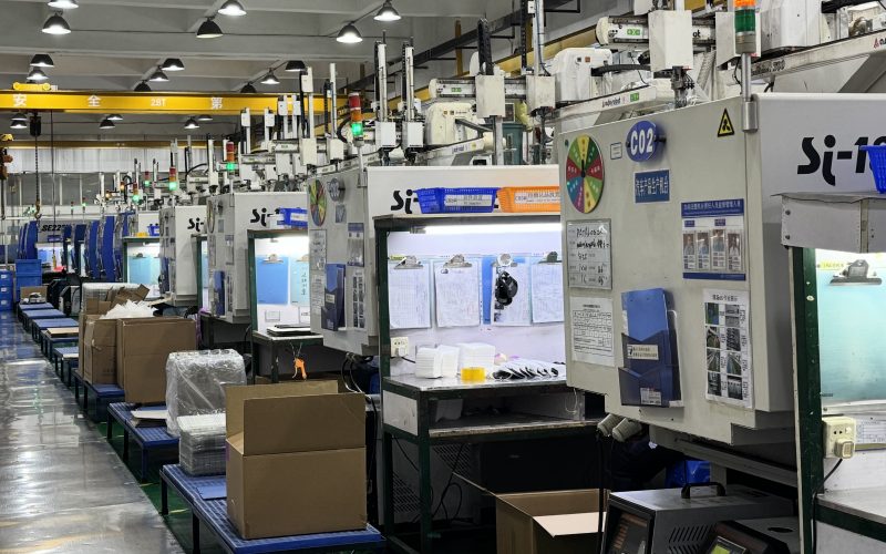 Modern factory facility representing the scale and efficiency of contract manufacturing operations.